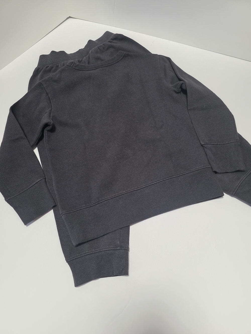 Boys' Size 6-7 Classic Crewneck Sweatshirt and Jogger Set - Black & Olive - Picture 10 of 11